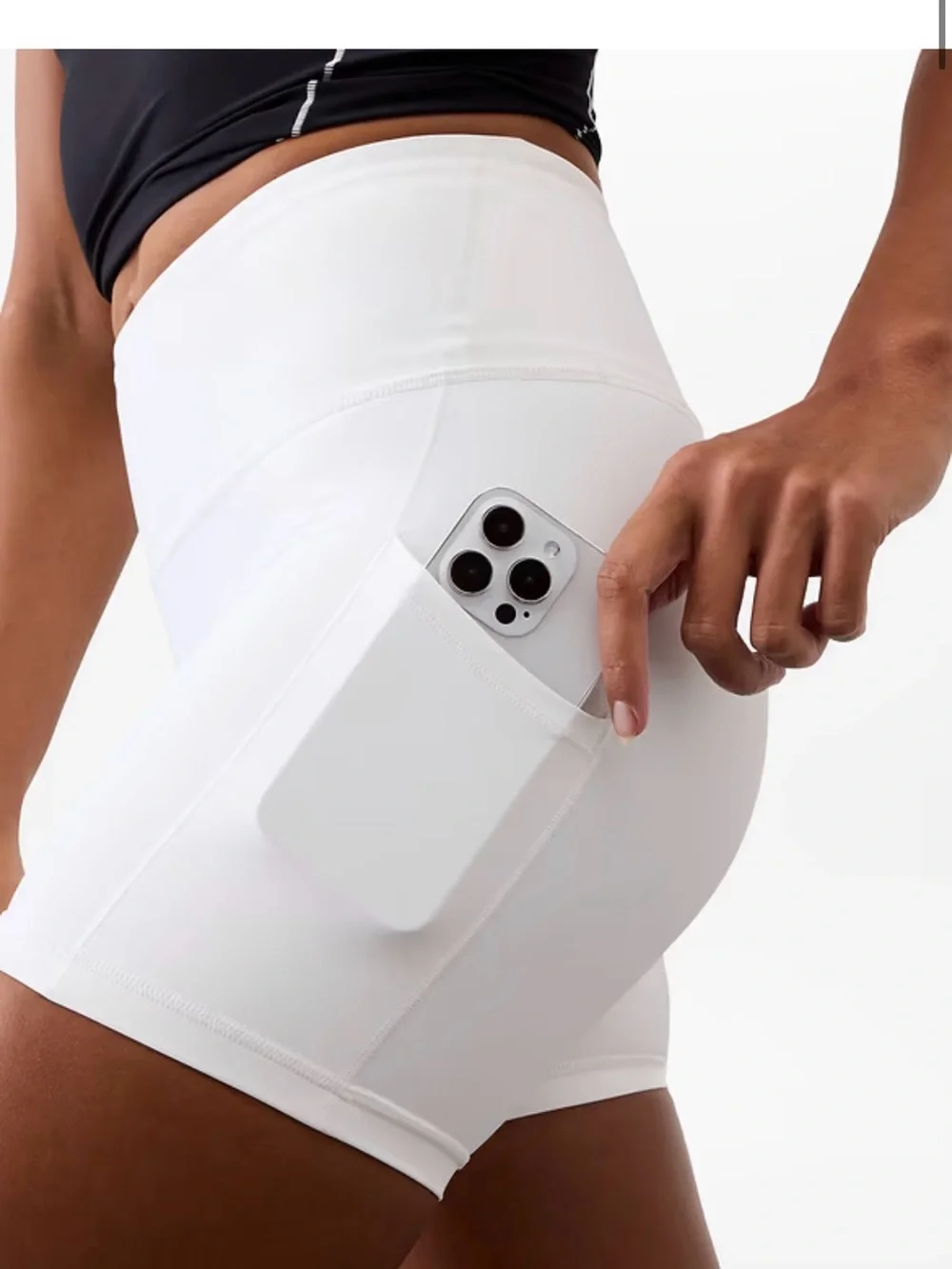 Athleta White High-Rise Bike Shorts
